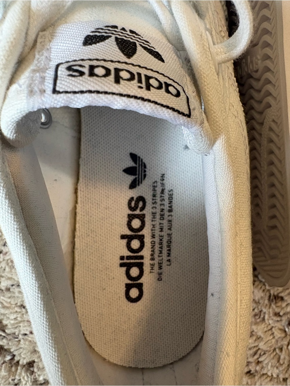 adidas Women's White Canvas Low-Top Platform Sneakers - Picture 3 of 5